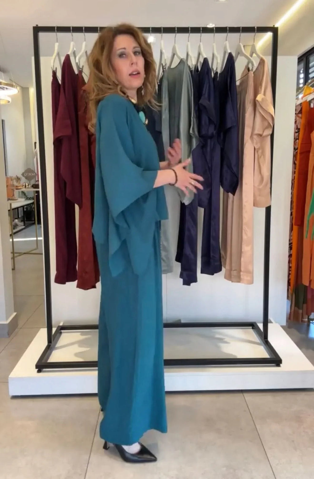 Kimono-Ensemble Viskose – Look im Laden
