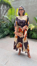 Langer Kaftan Seide – Vorderansicht