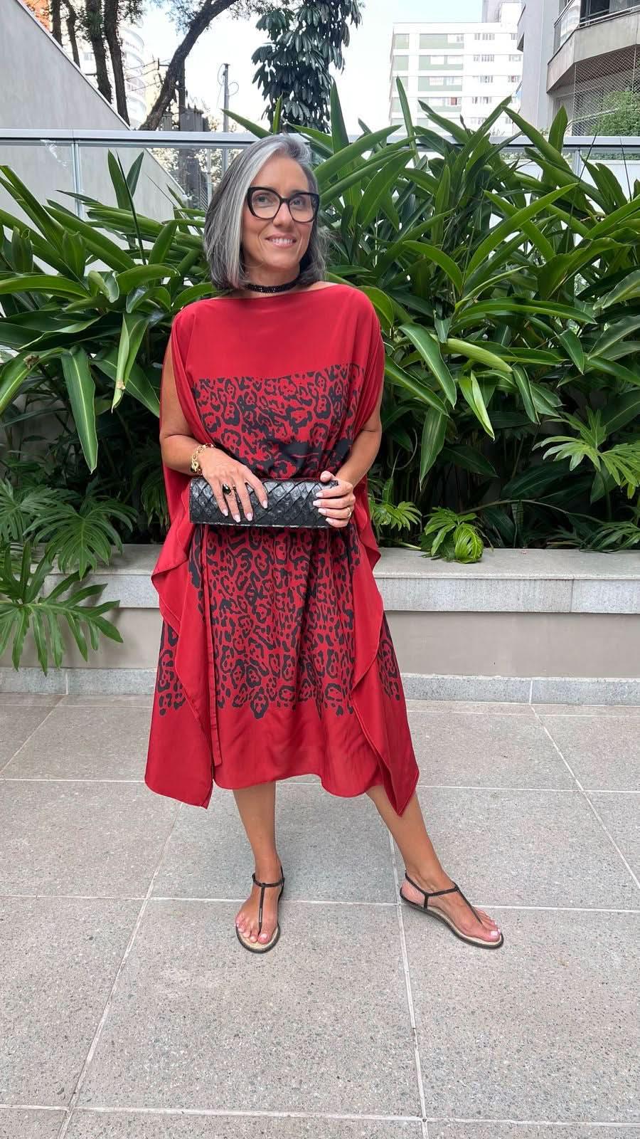 Midi-Kaftan Seide – Seitenansicht