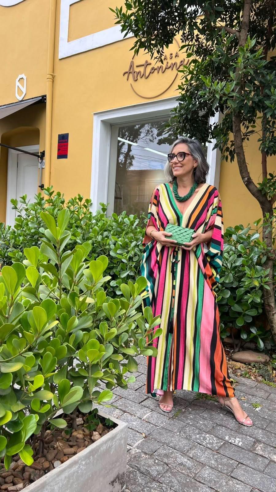Color Stripes Kaftan – Vorderansicht