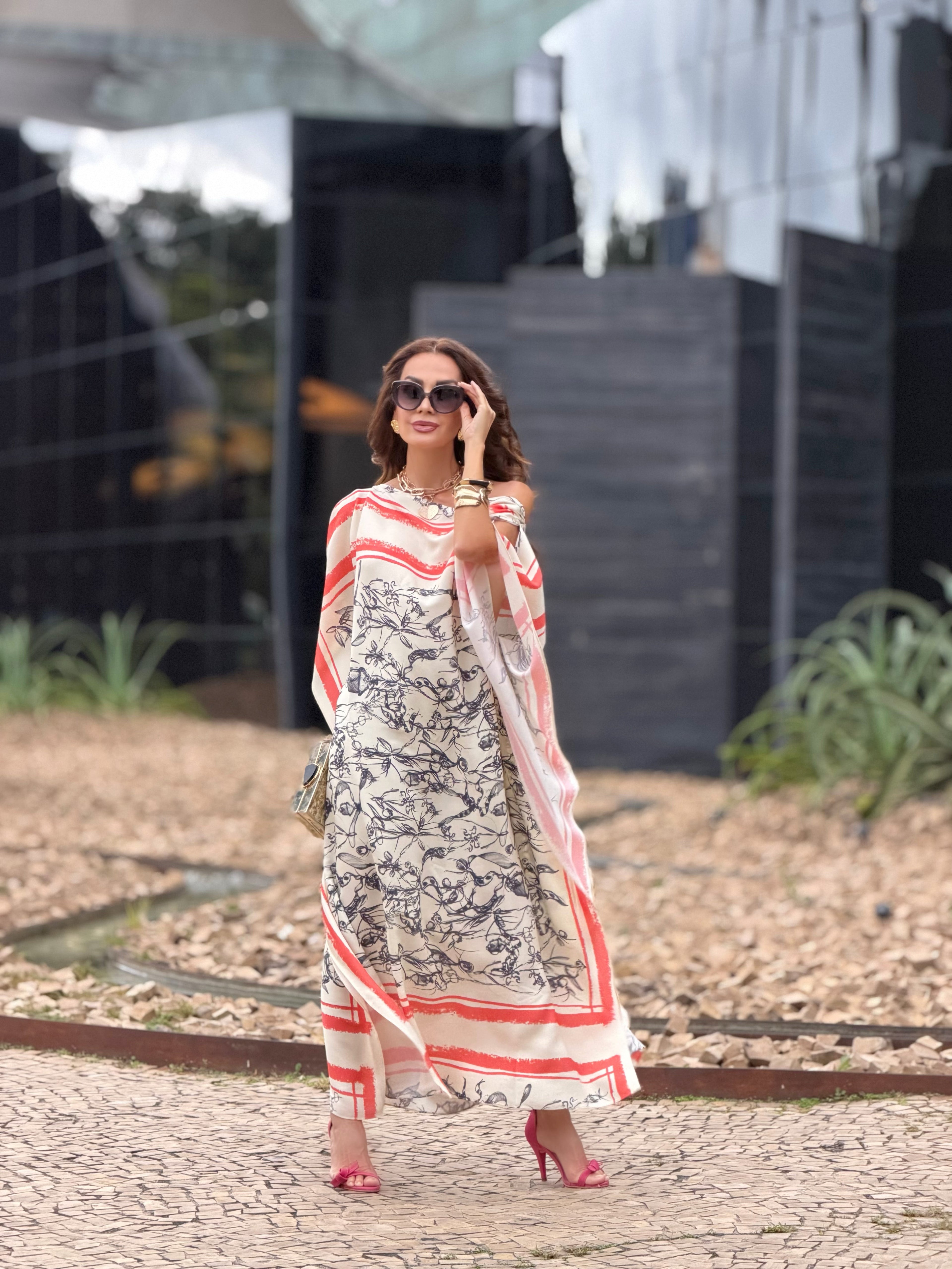 Kaftan-Kleid Tahiti – Vorderansicht