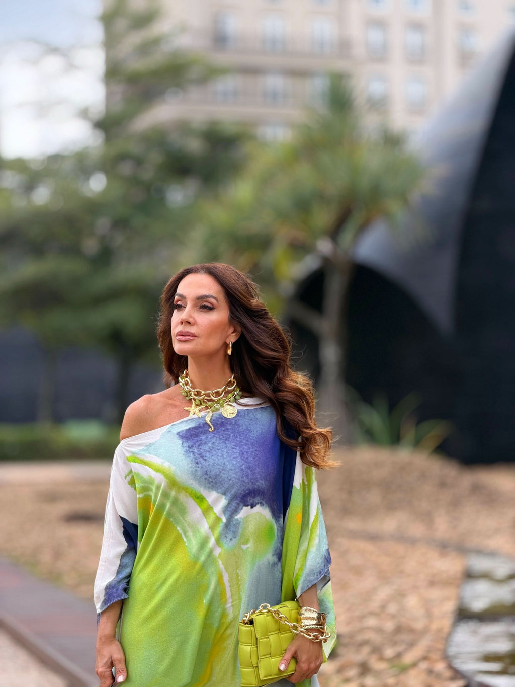 Kaftan-Kleid Aquarell – Look 6