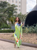 Kaftan-Kleid Aquarell – Vorderansicht
