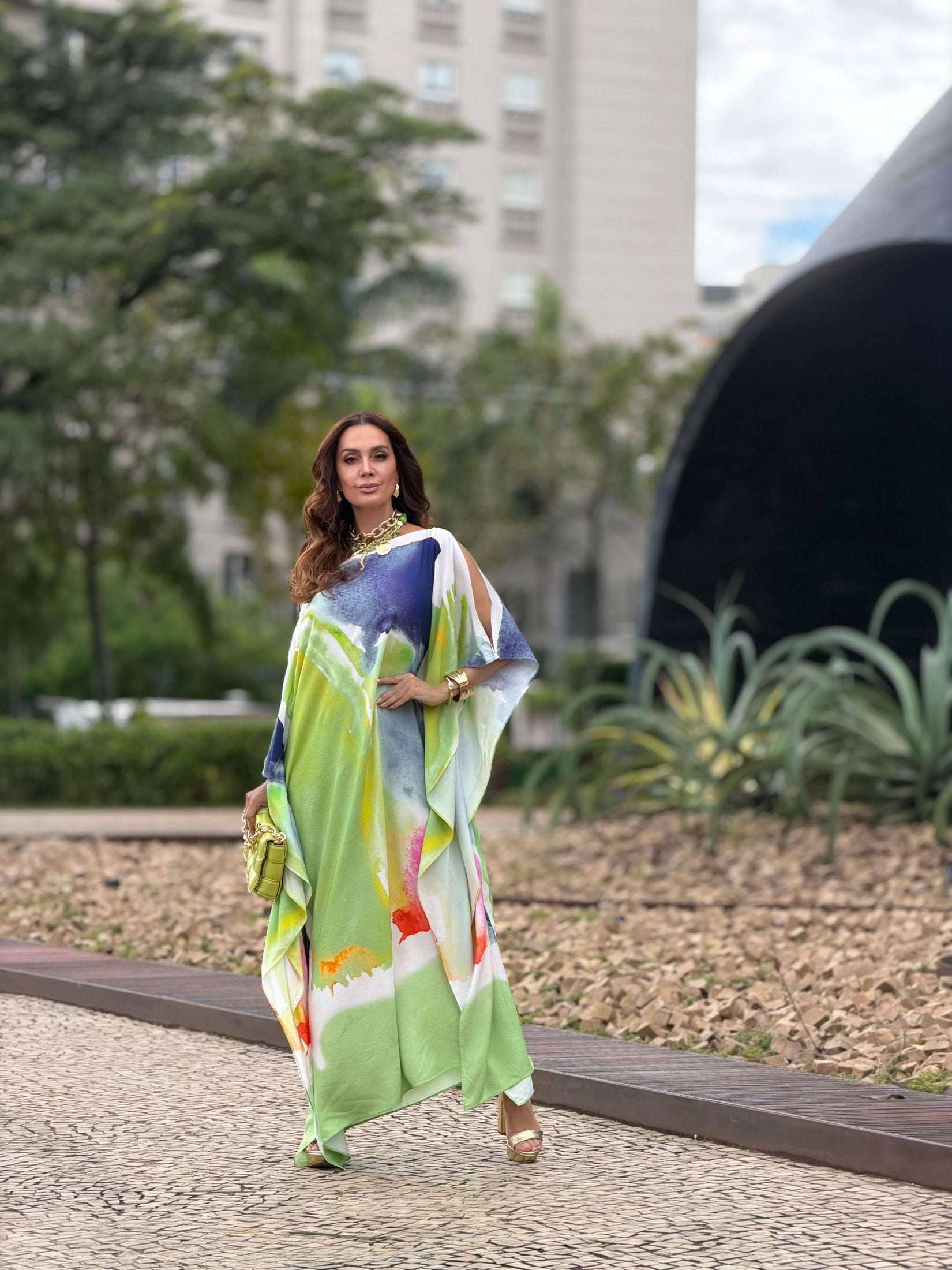 Kaftan-Kleid Aquarell – Look 2