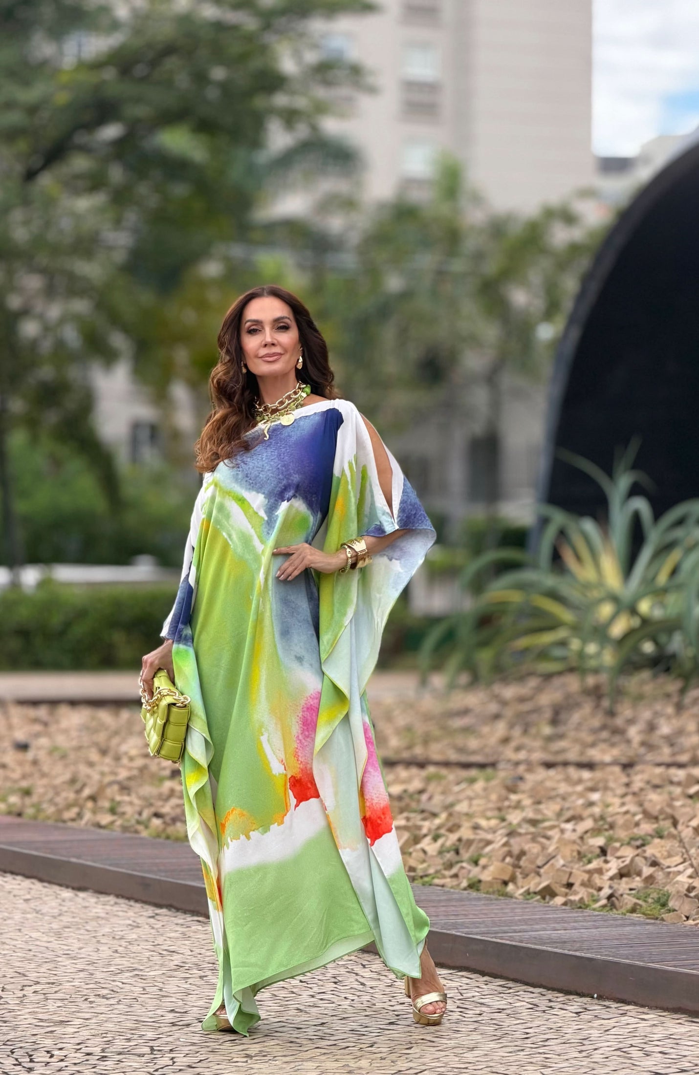 Kaftan-Kleid Aquarell – Look 5