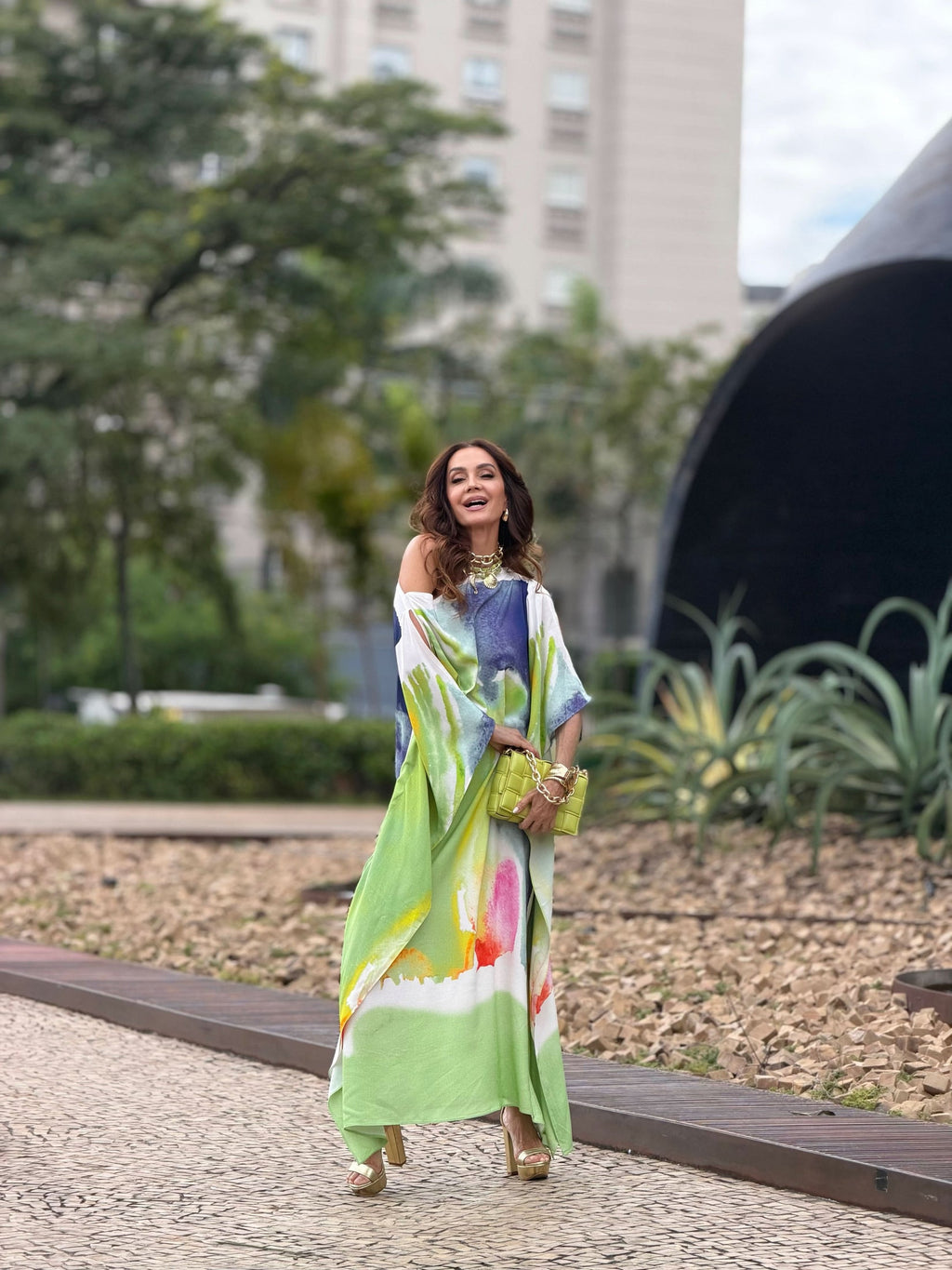 Kaftan-Kleid Aquarell – Look 4