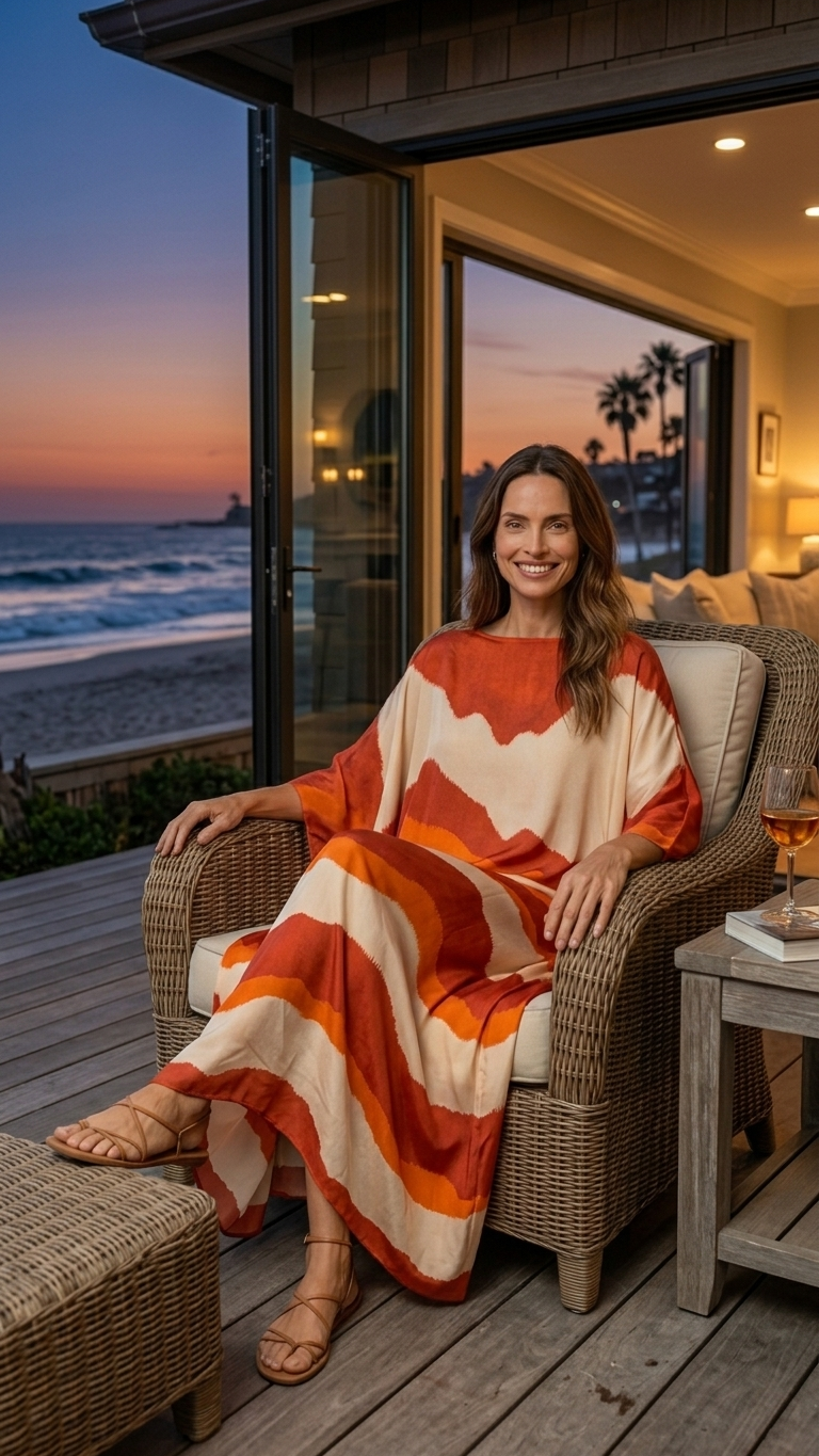 Kaftan-Kleid Santorini Sunset – Look 2