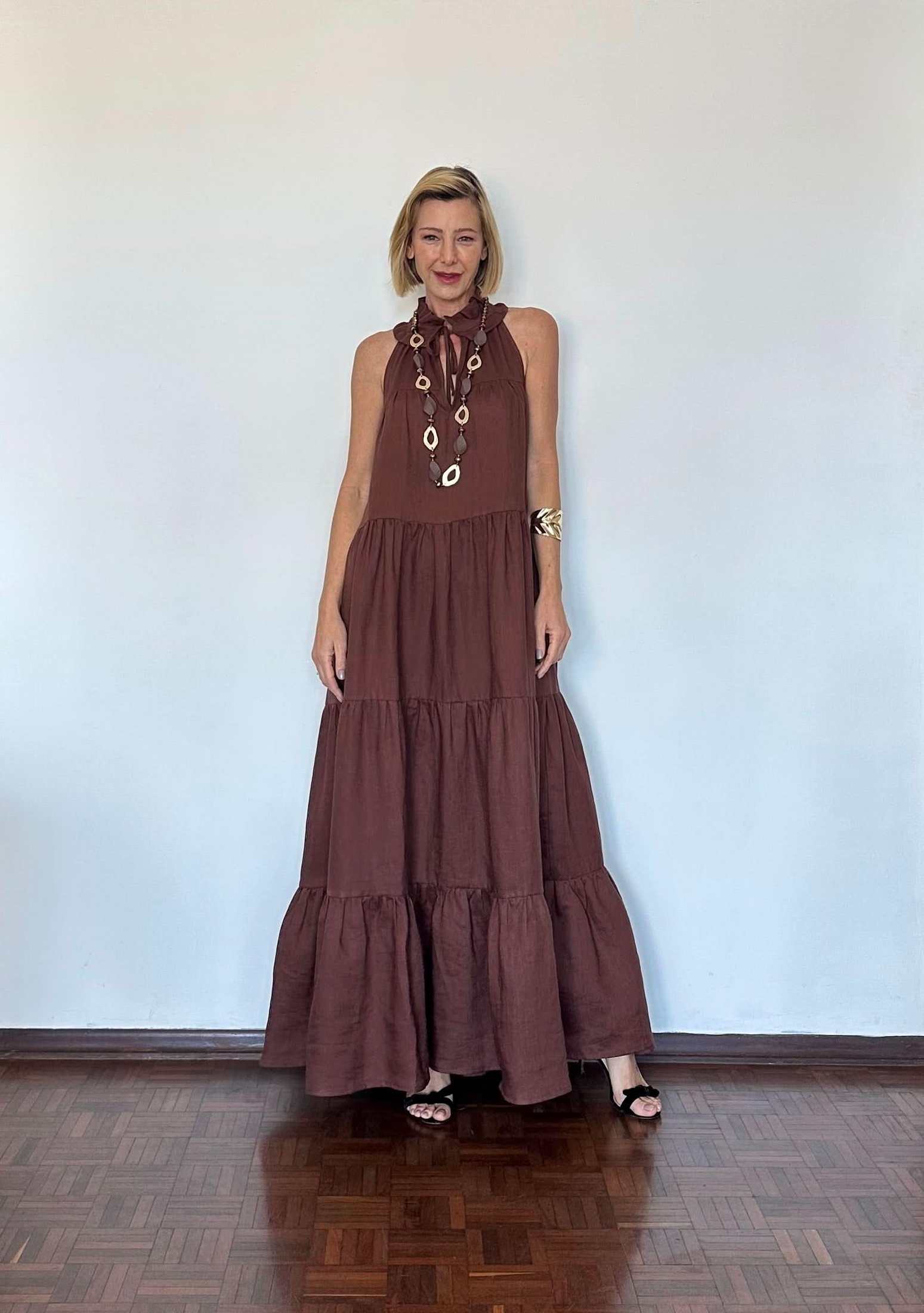 Kleid Santa Fé Leinen – Look mit Halskette