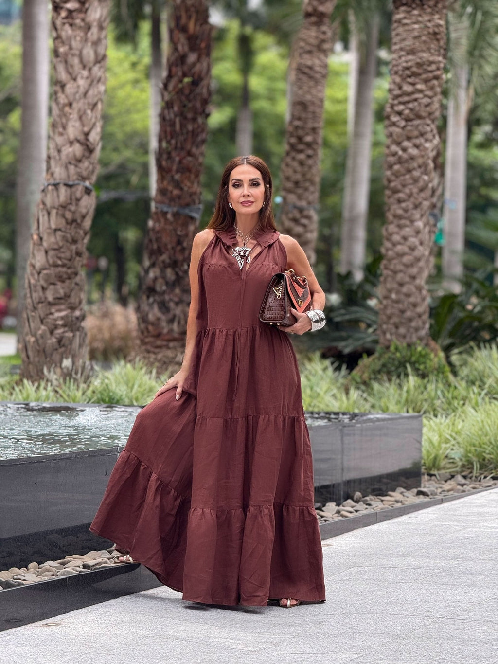 Kleid Santa Fé Leinen – Look mit Palmen