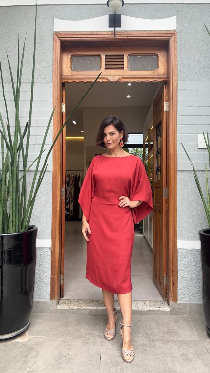 Midi-Kleid Seide – Vorderansicht