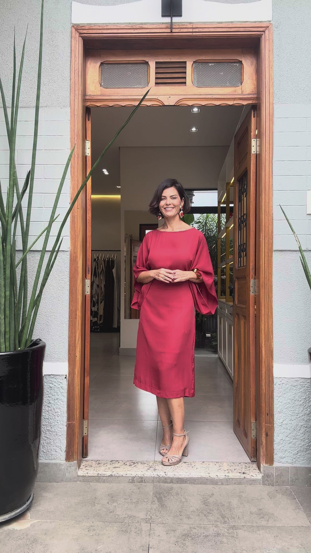 Midi-Kleid aus reiner Seide