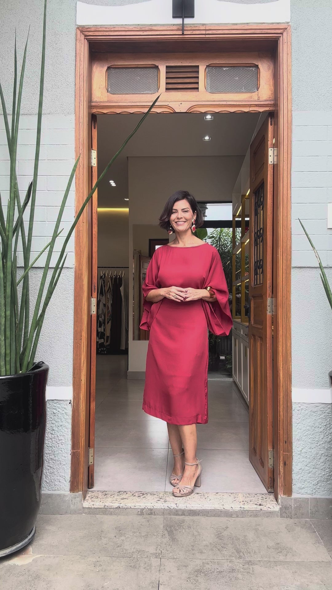 Midi-Kleid aus reiner Seide